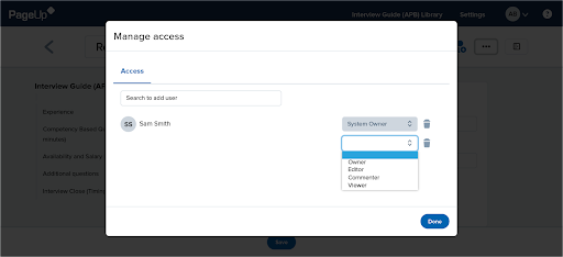 Pageup Manage Access Screenshot